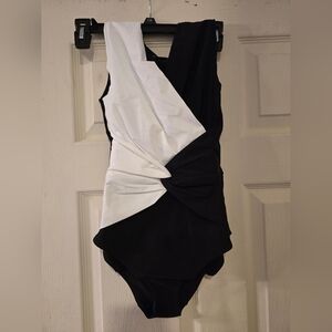 Chiara Boni Elegant Black and White  Bodysuit/Bathsuit